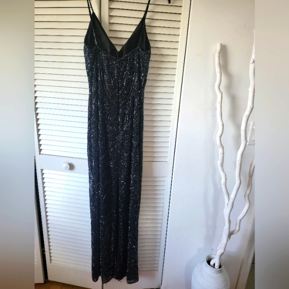 Black Beaded Formal Gown Size M